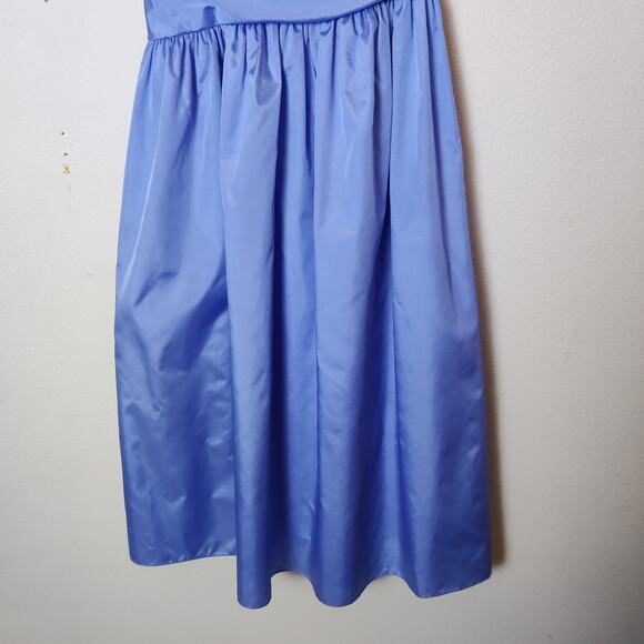 Vtg 80s Union Made Periwinkle Blue Puff Sleeve Prom Dress Bridesmaid Gown XS/S - Picture 4 of 13